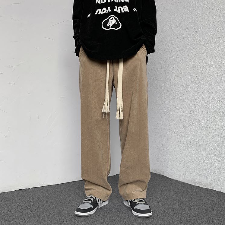 RT No. 5138 CORDUROY DRAWSTRING WIDE STRAIGHT SWEATPANTS