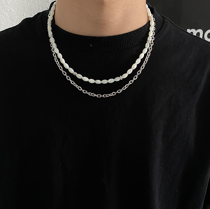 DOUBLE LAYER PEARL CHAIN NECKLACE