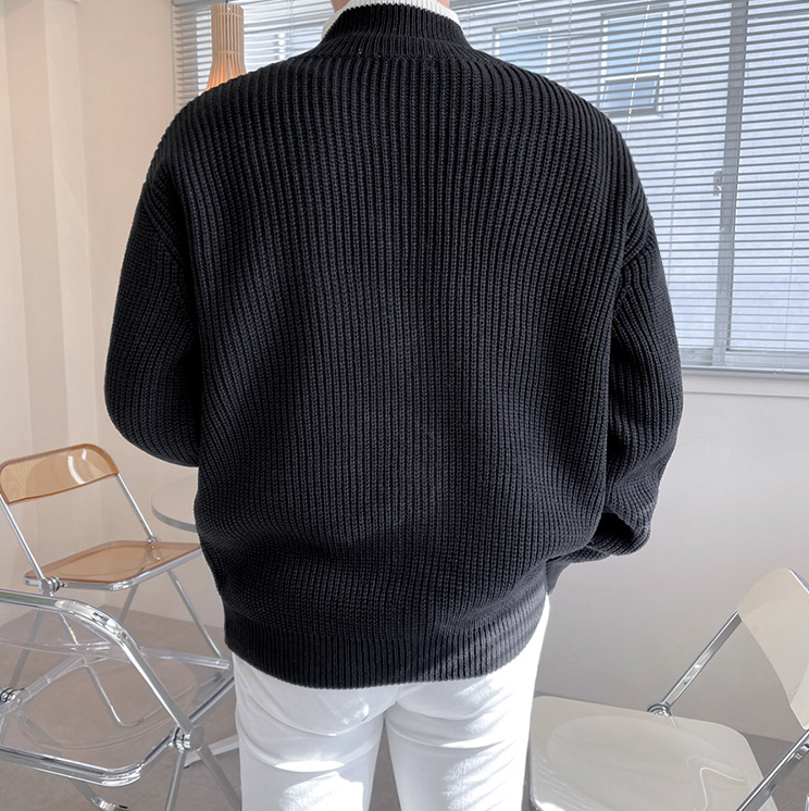 RT No. 3401 KNITTED ZIP-UP SWEATER