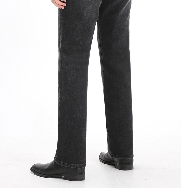 RT No. 3155 WASHED BLACK WIDE STRAIGHT PANTS