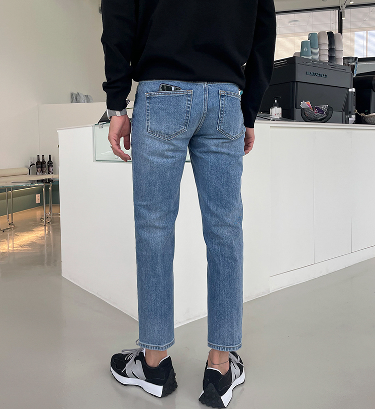 RT No. 4084 BLUE SLIM STRAIGHT DENIM JEANS