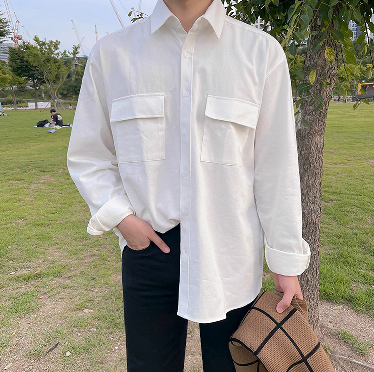 RT No. 4368 WHITE BUTTON-UP COLLAR SHIRT