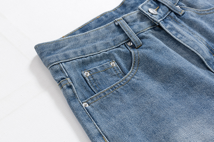 RT No. 4086 BLUE STRAIGHT WIDE DENIM JEANS