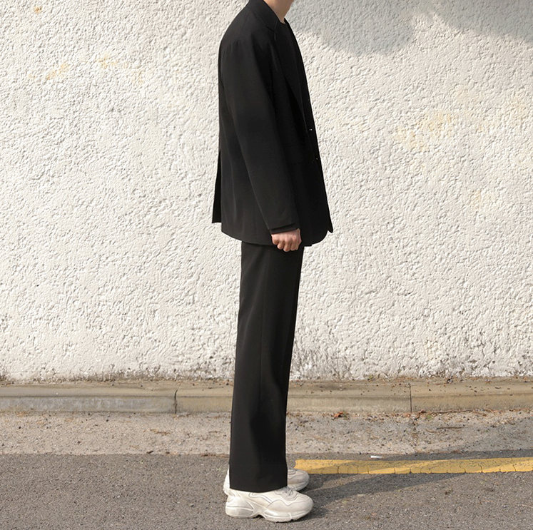 RT No. 4075 BLACK STRAIGHT WIDE PANTS