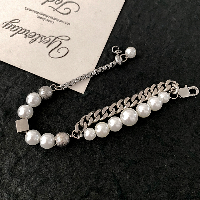 DOUBLE PEARL CHAIN BRACELET