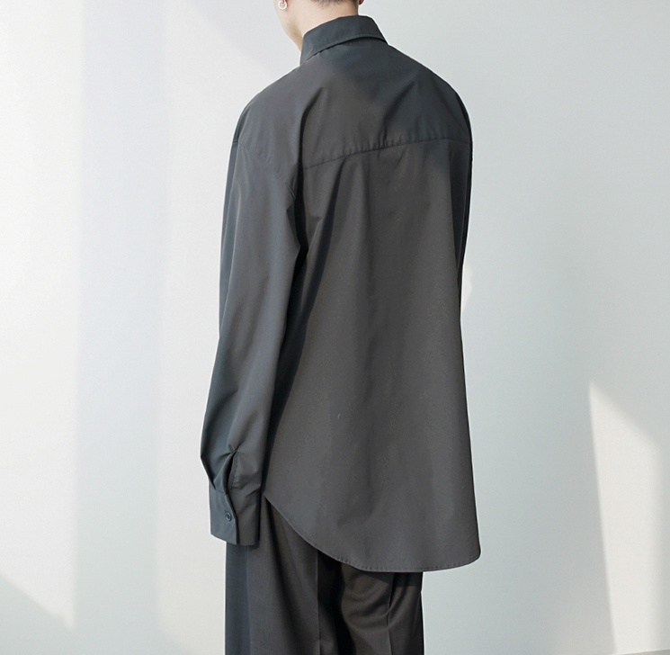 RT No. 2529 GRAY OVERSIZE COLLAR SHIRT