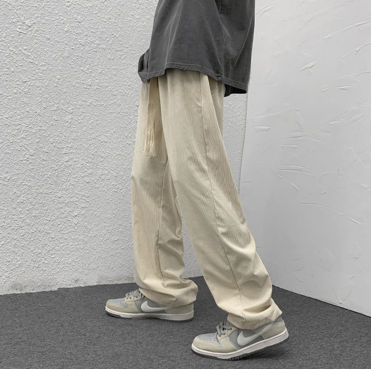 RT No. 5138 CORDUROY DRAWSTRING WIDE STRAIGHT SWEATPANTS