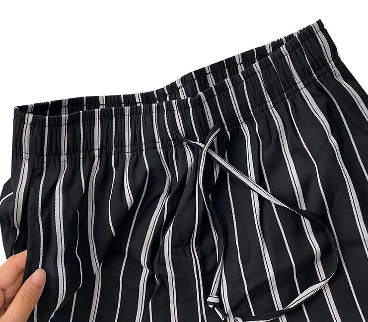 RT No. 4450 BLACK STRIPE WIDE STRAIGHT PANTS