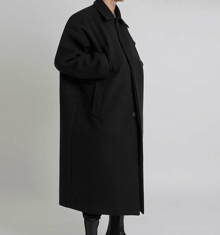 RT No. 3477 BLACK WOOLEN COAT JK