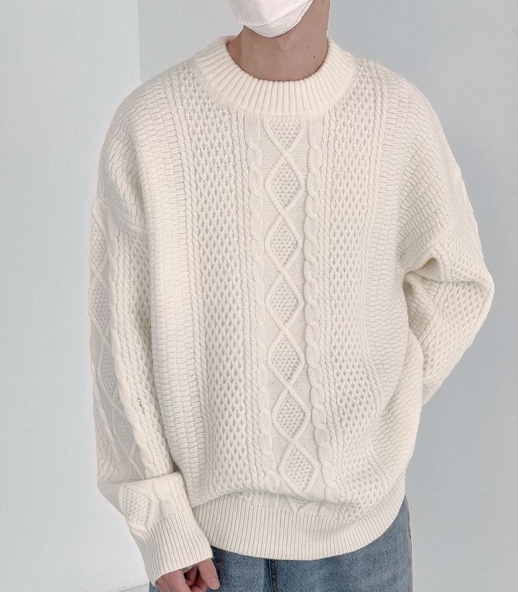 RT No. 5313 TWIST KNITTED ROUND NECK SWEATER