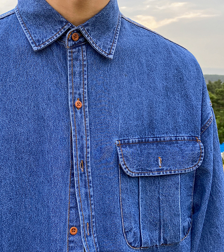 RT No. 4098 BLUE DENIM COLLAR SHIRT