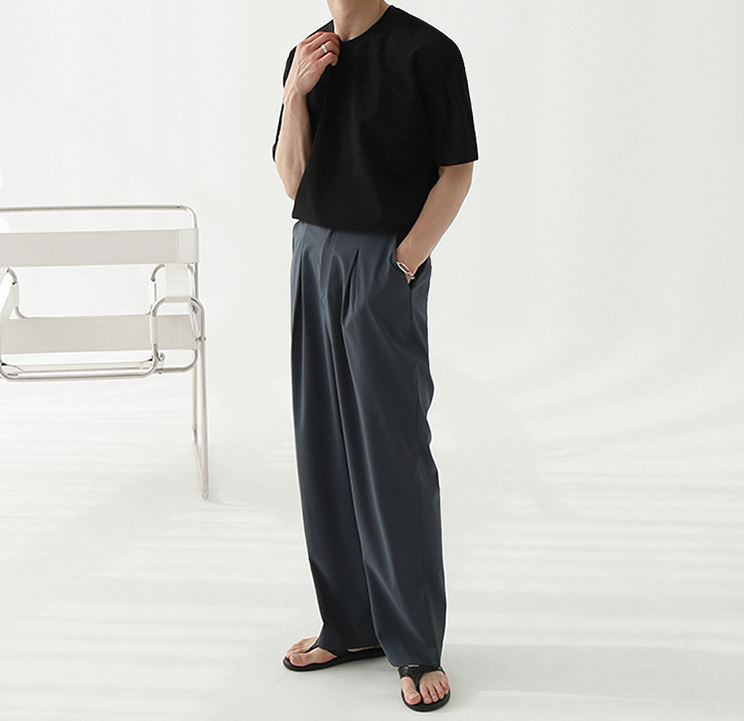 RT No. 4482 WIDE STRAIGHT DRAPE PANTS