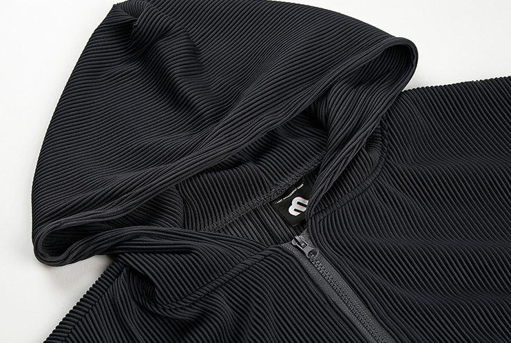 RT No. 2531 PLEATED ZIP-UP HOODIE