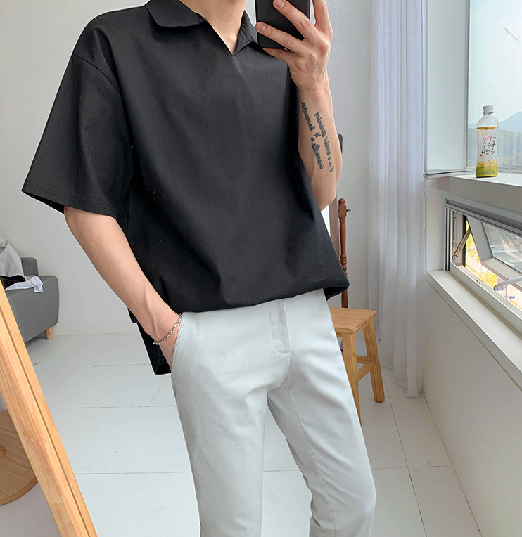 RT No. 2235 HALF SLEEVE LOOSE COLLAR SHIRT