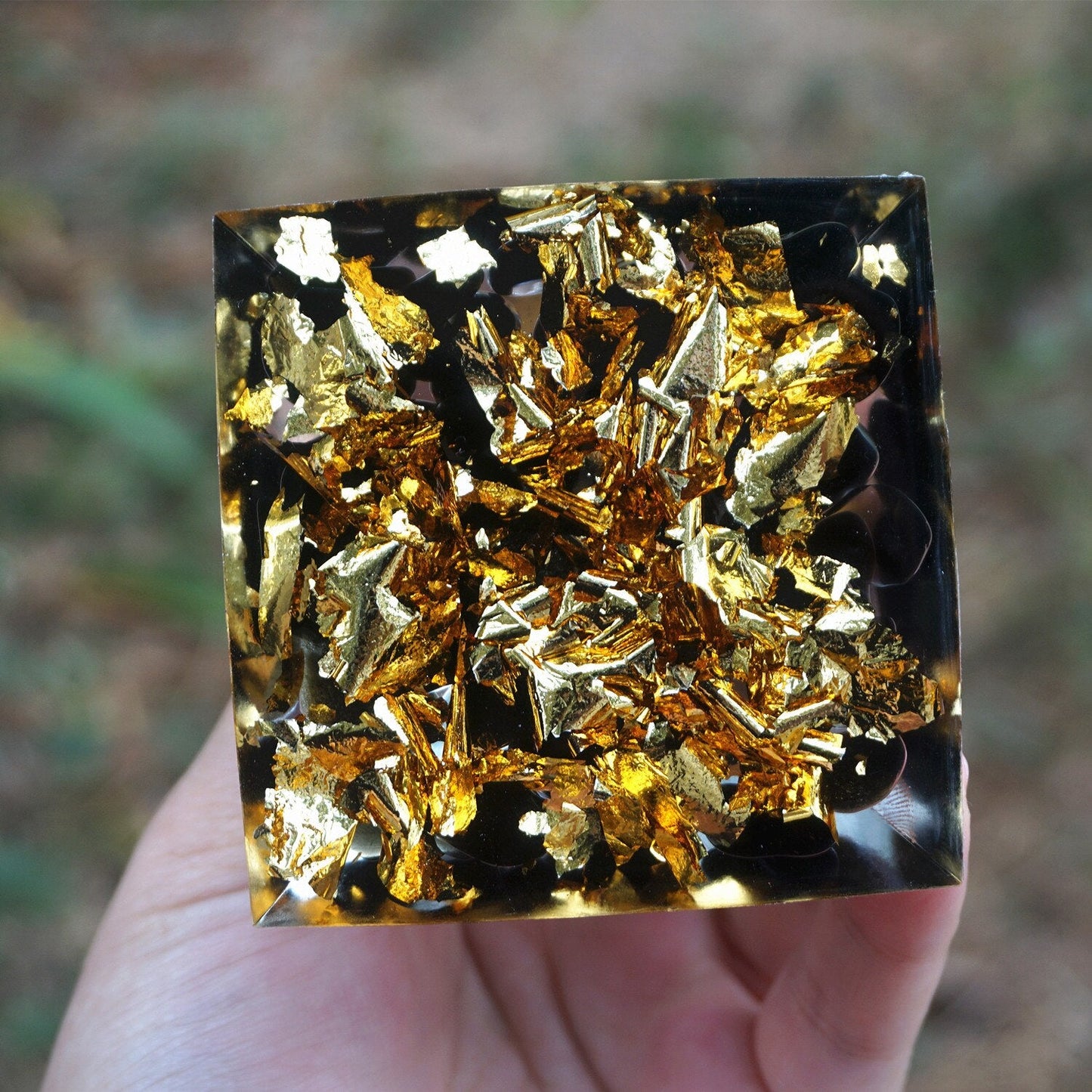 Orgonite Tiger Eye Obsidian Pyramid