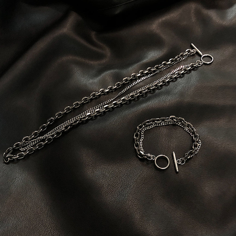 DOUBLE LAYER BUCKLE CHAIN NECKLACE