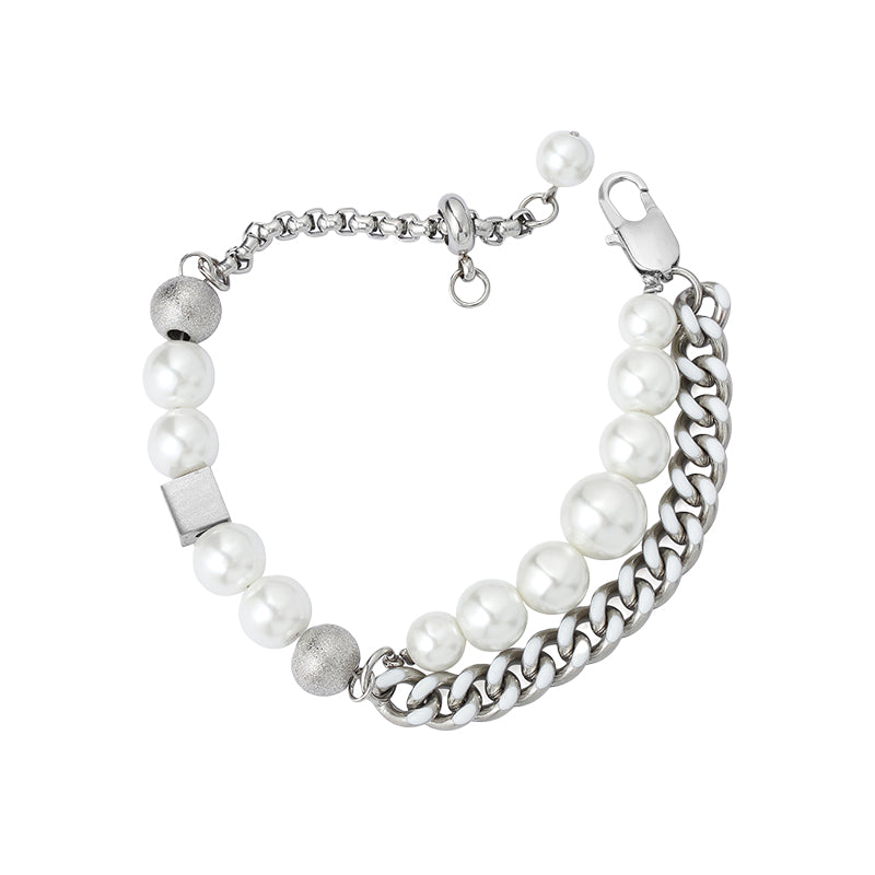 DOUBLE PEARL CHAIN BRACELET