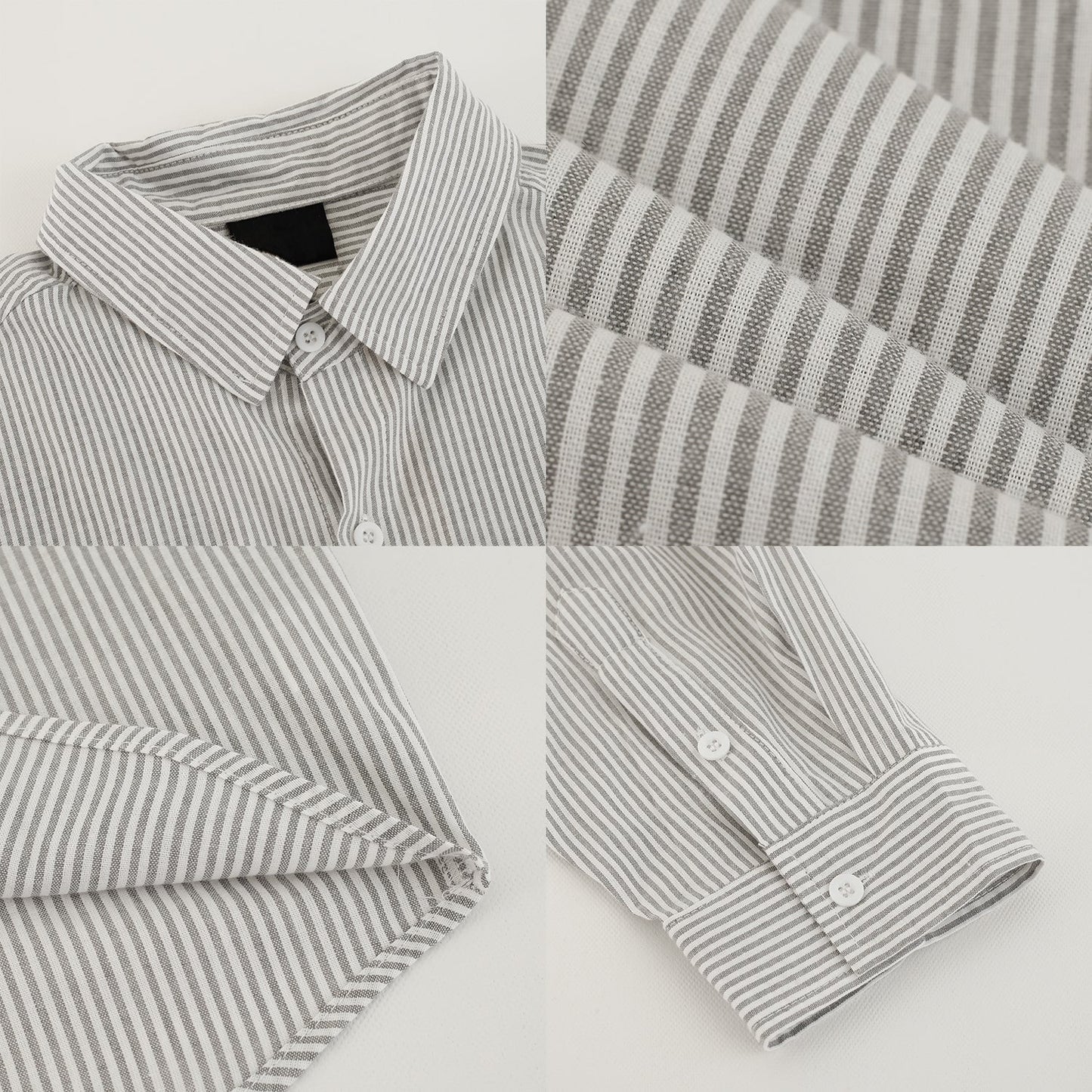 RT No. 5185 STRIPED COLLAR BUTTON-UP SHIRT