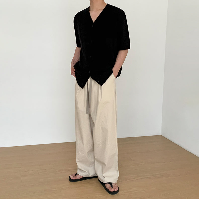 RT No. 1773 DRAWSTRING WIDE STRAIGHT PANTS