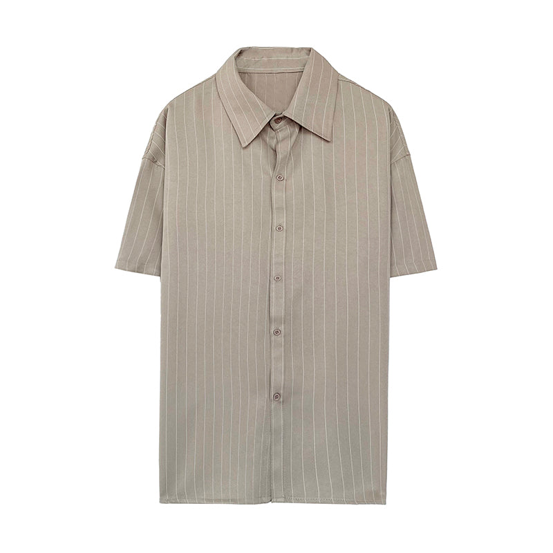 RT No. 5037 VERTICAL STRIPED SHORT SLEEVE COLLAR SHIRT