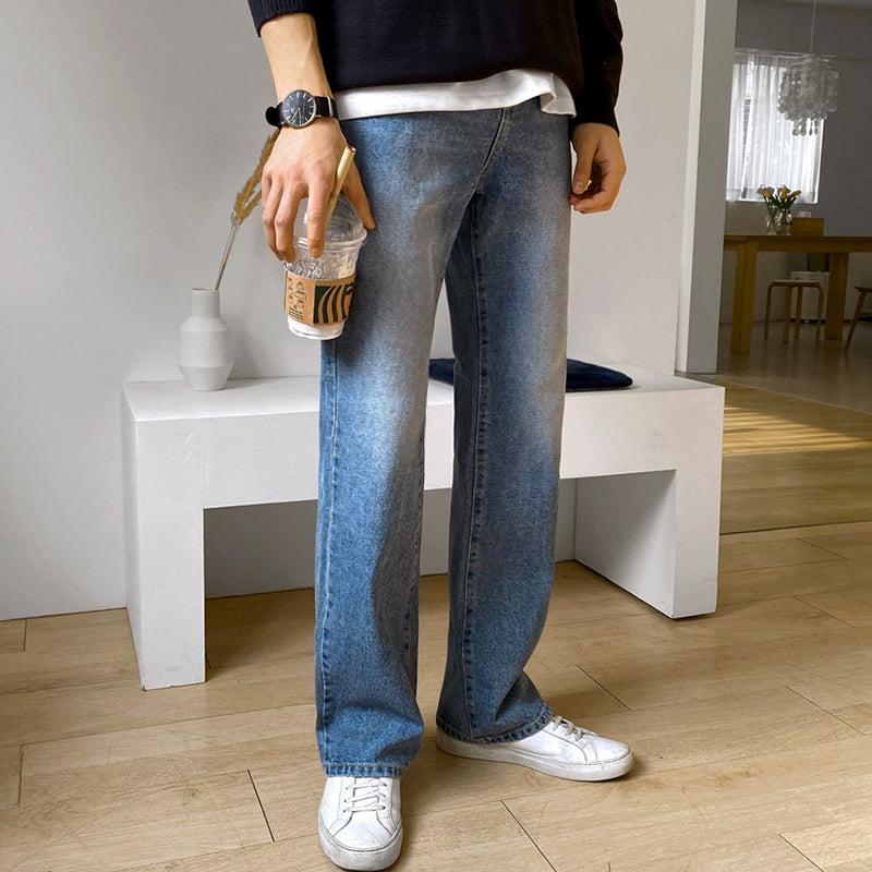 RT No. 4086 BLUE STRAIGHT WIDE DENIM JEANS