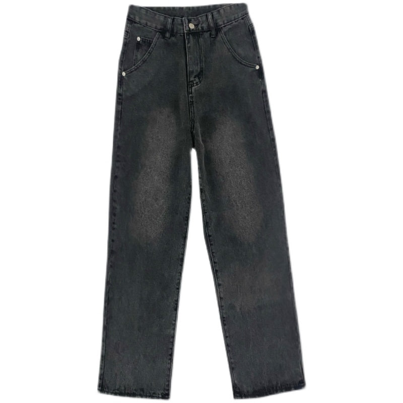 RT No. 5015 DARK WASHED GRAY WIDE JEANS