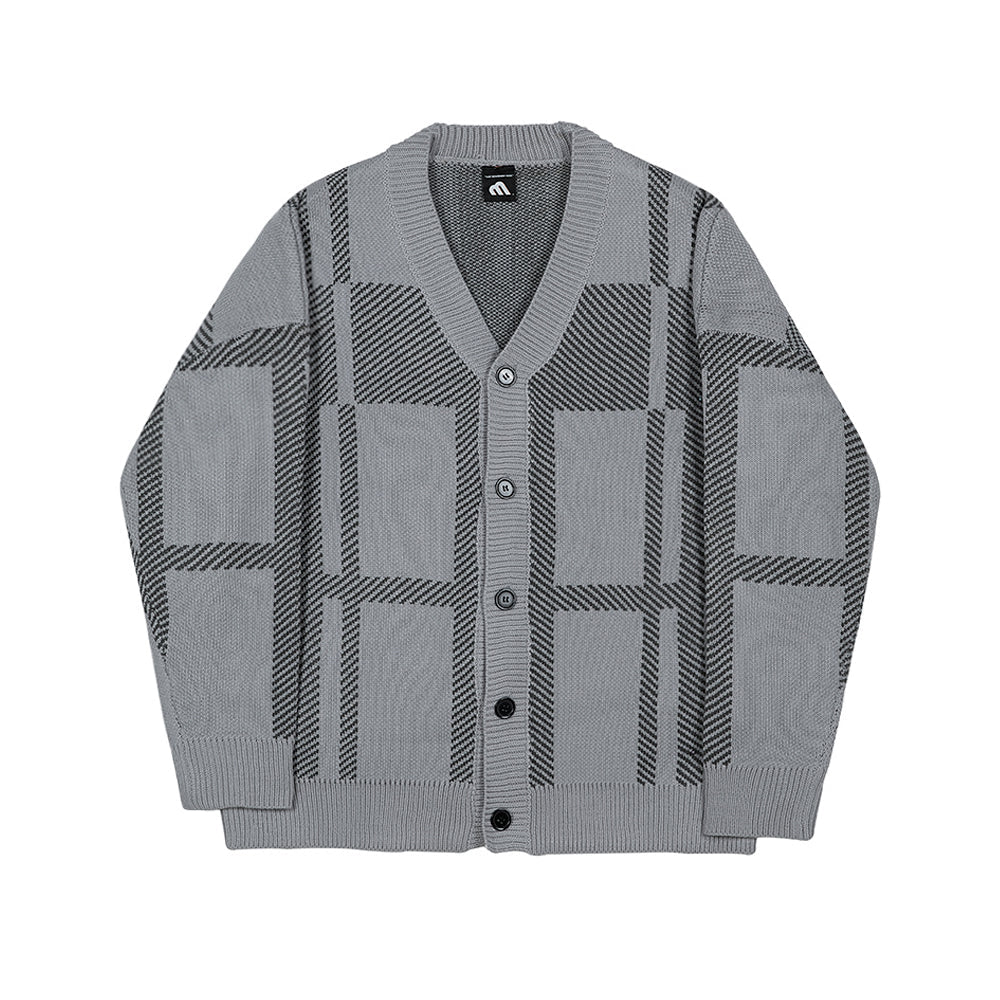 RT No. 3218 GRAY PLAID CARDIGAN