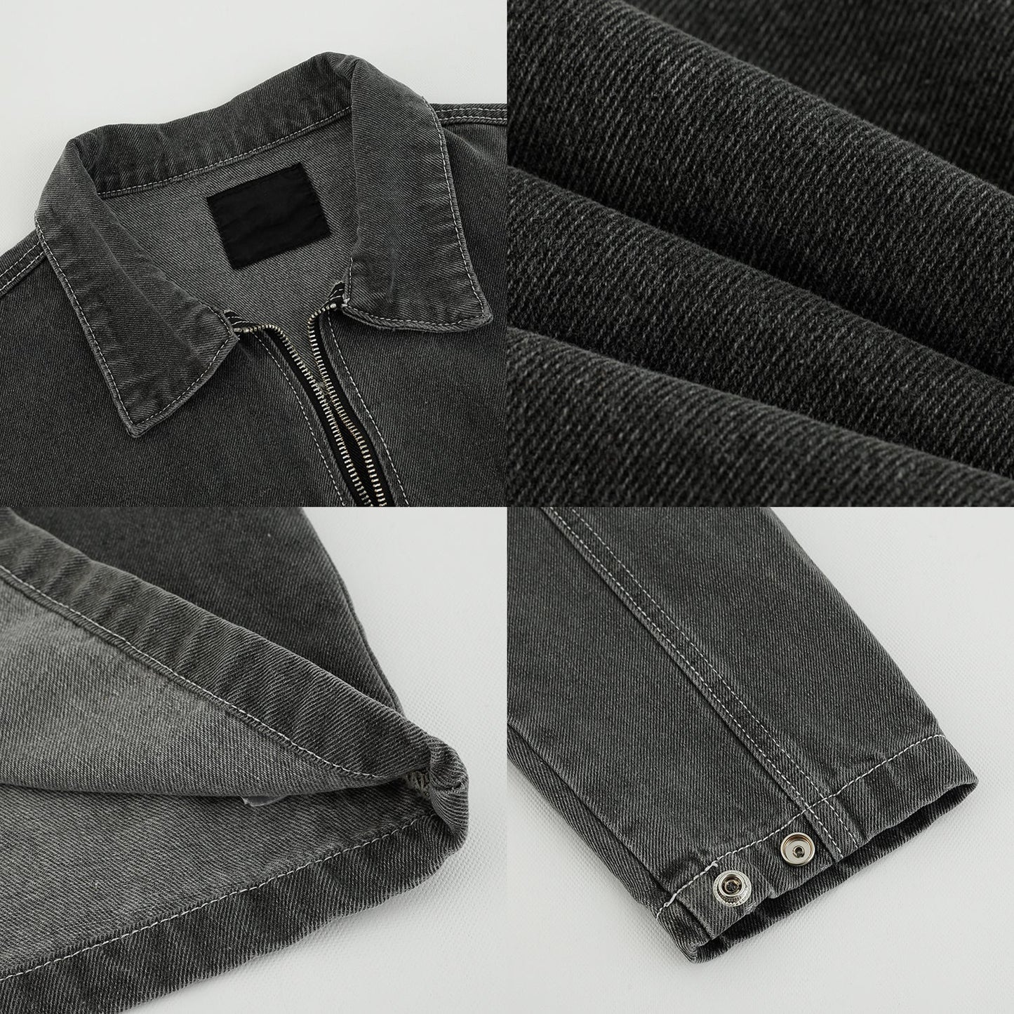 RT No. 5188 WASHED DARK GRAY ZIP-UP DENIM JK