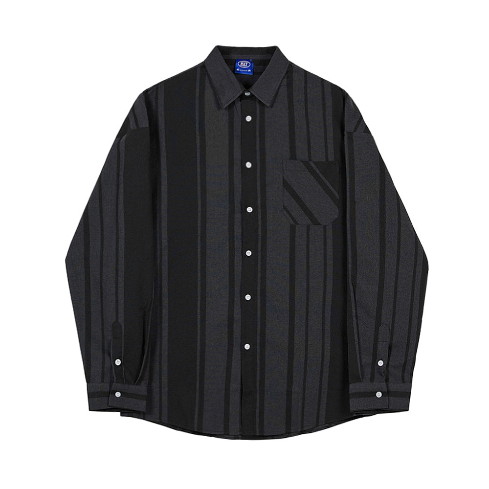 RT No. 3059 BLACK STRIPE COLLAR SHIRT