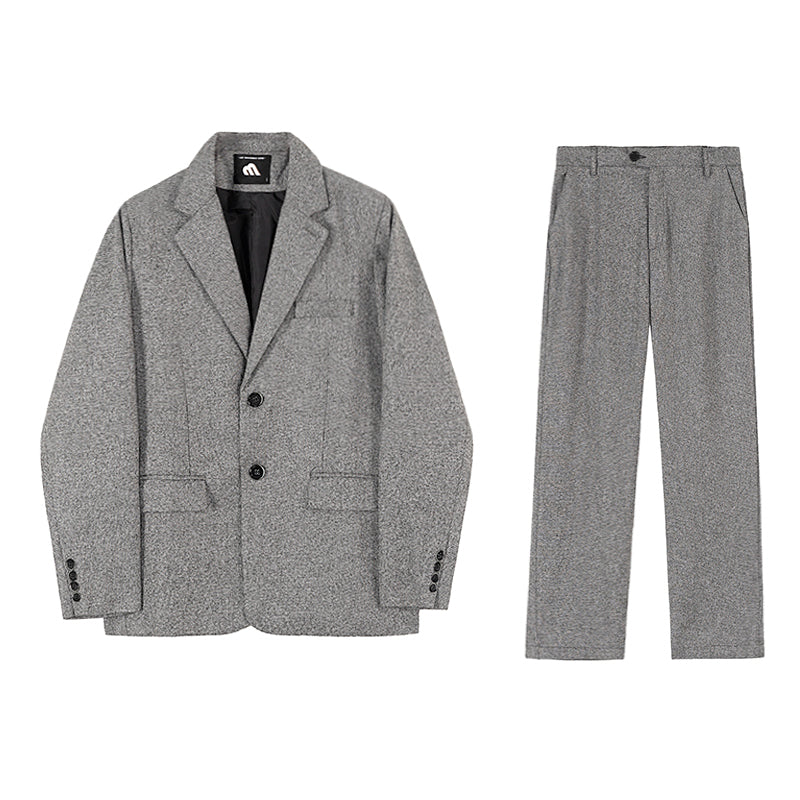 RT No. 3333 KNITTED GRAY BLAZER JK & PANTS (TOP & BOTTOM)