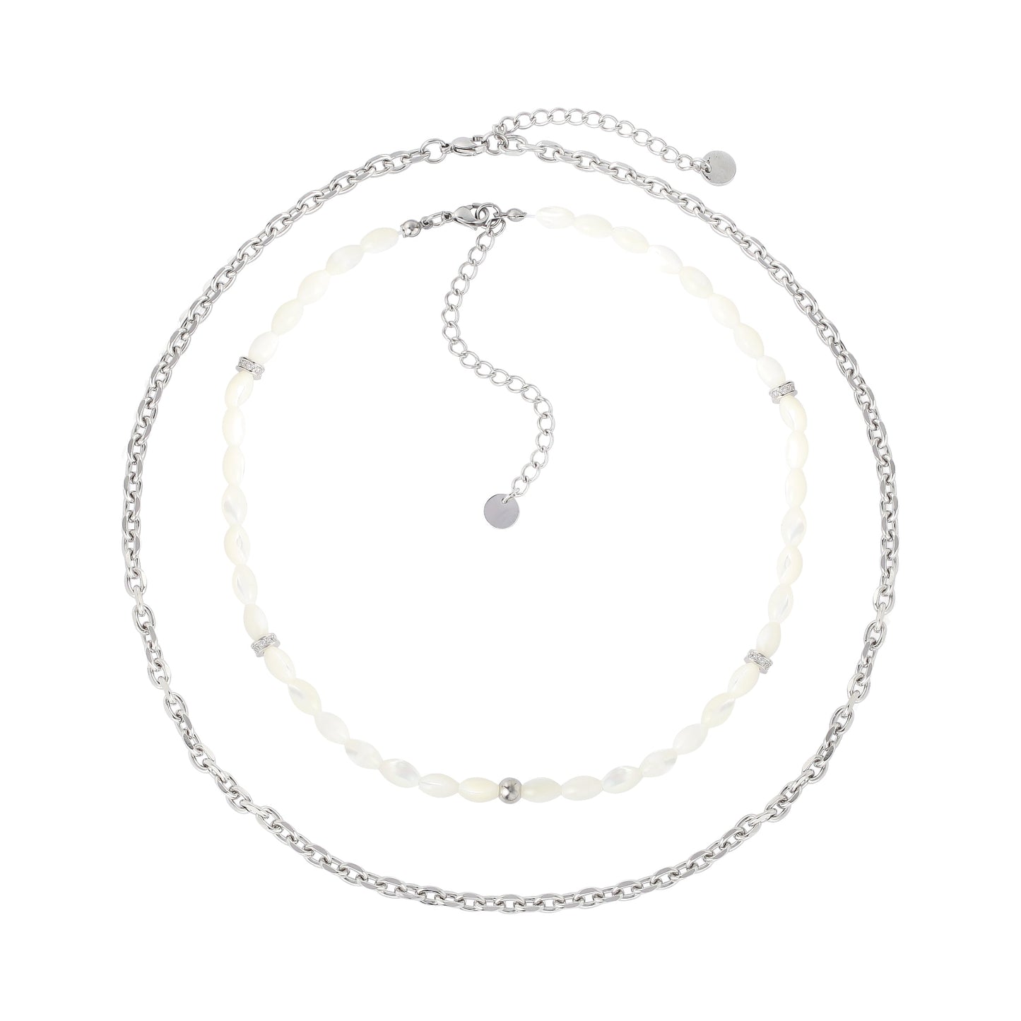 DOUBLE LAYER PEARL CHAIN NECKLACE