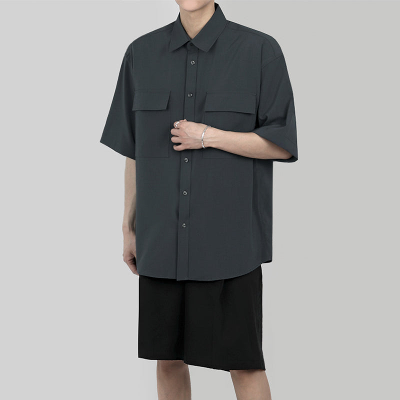 RT No. 1703 COLLAR BUTTON UP SHORT SLEEVE SHIRT