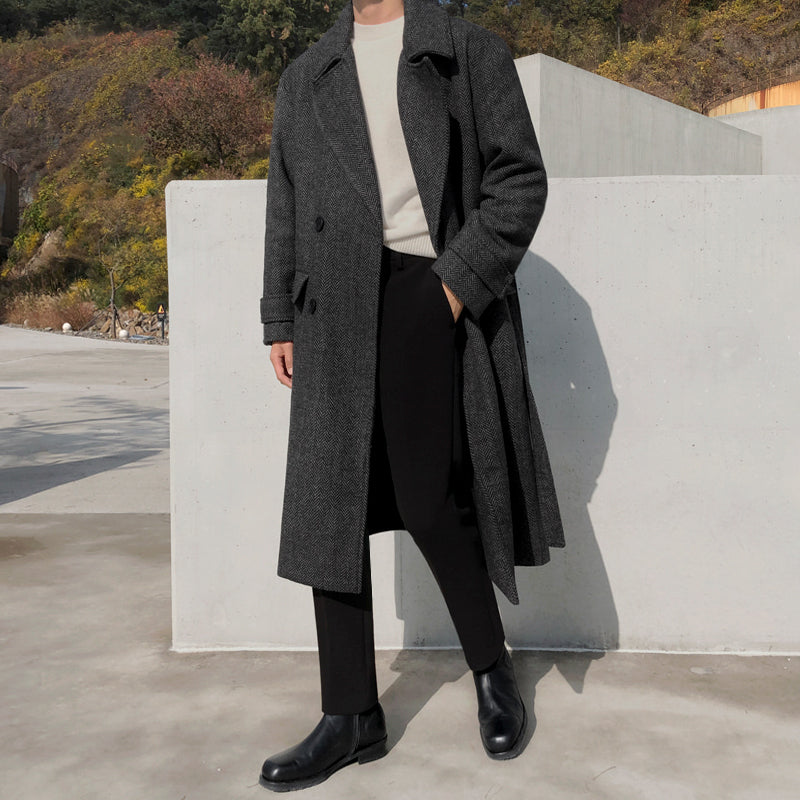 RT No. 2804 PATTERN WOOLEN TRENCH COAT