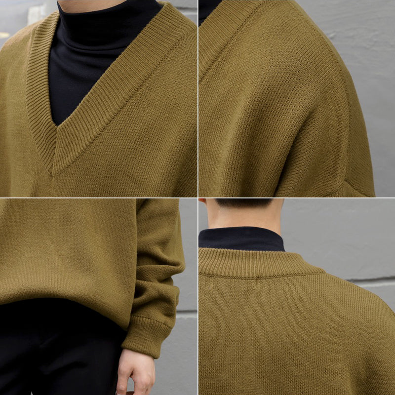 RT No. 4047 DARK YELLOW V-NECK SWEATER