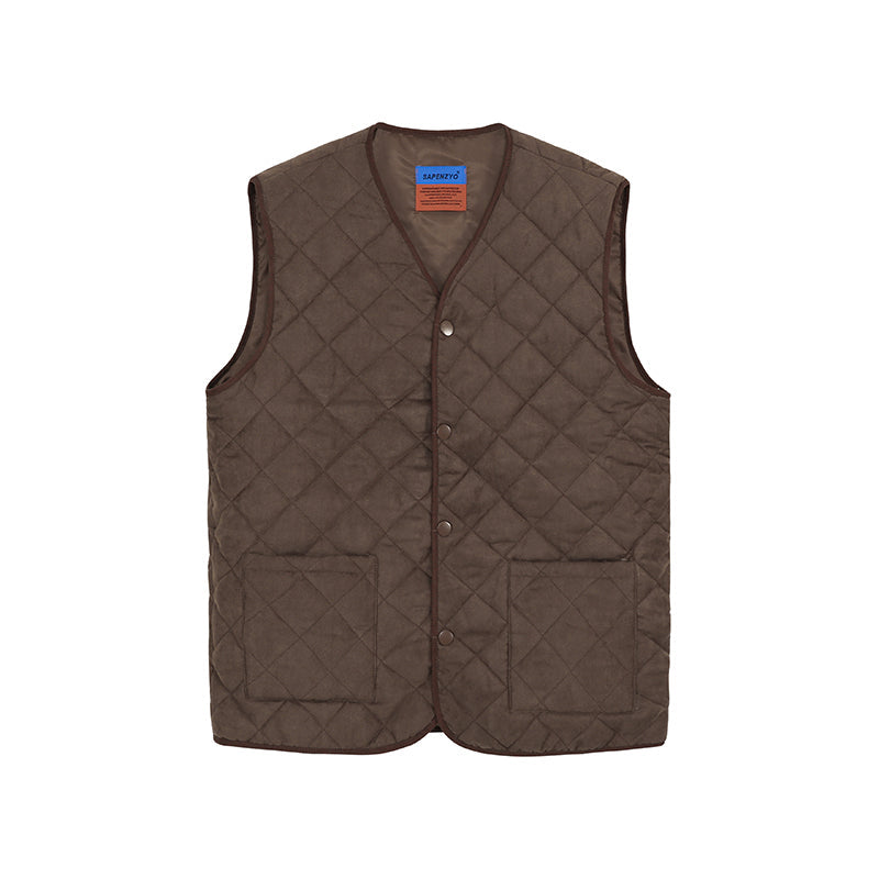 RT No. 2801 BROWN DIAMOND QUILTED VEST