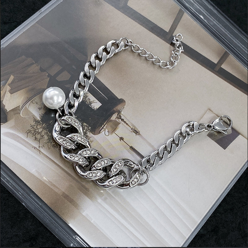 PEARL CUBAN BRACELET