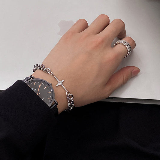 DOUBLE LAYER CROSS BRACELET