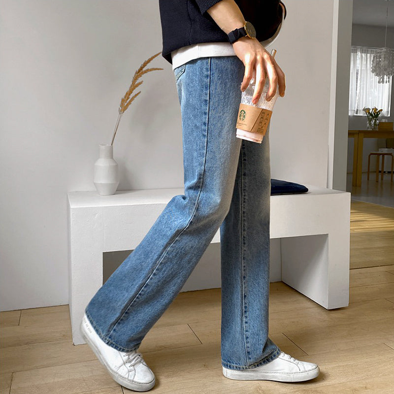 RT No. 4086 BLUE STRAIGHT WIDE DENIM JEANS