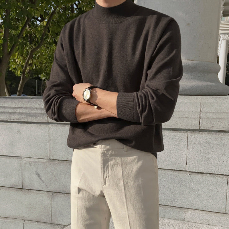 RT No. 3475 KNITTED HALF-TURTLENECK SWEATER