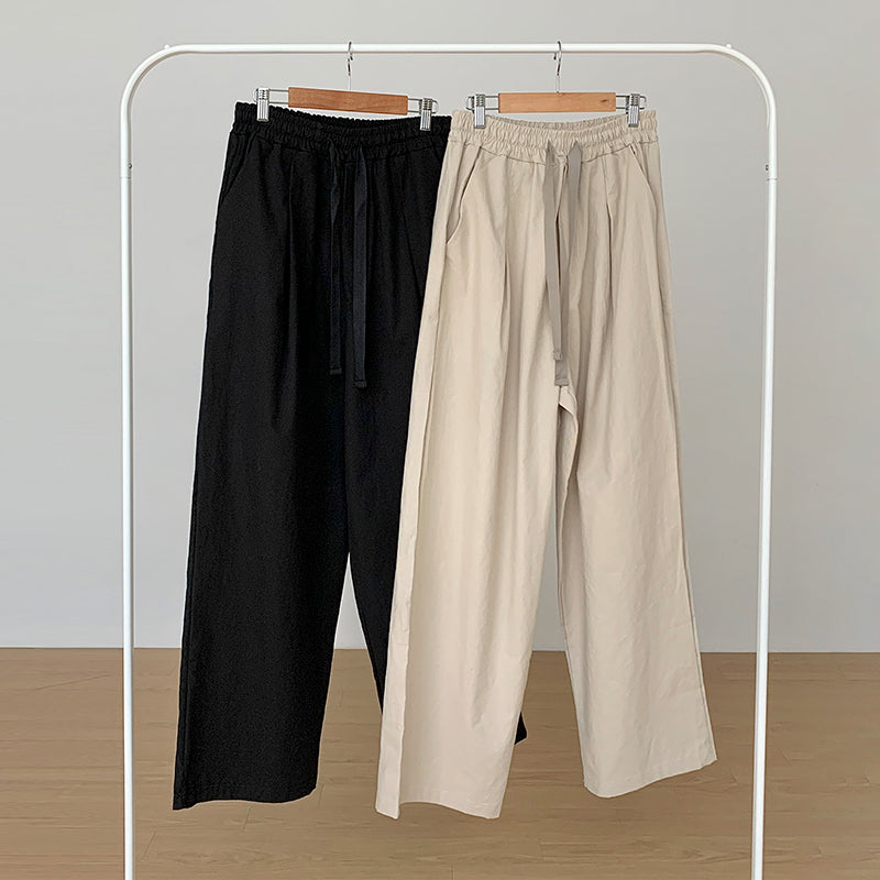 RT No. 1773 DRAWSTRING WIDE STRAIGHT PANTS