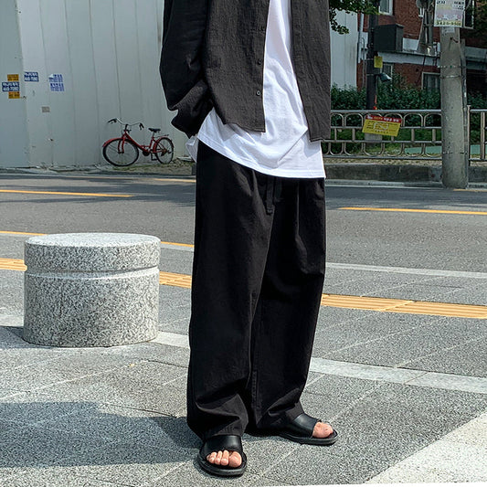 RT No. 1773 DRAWSTRING WIDE STRAIGHT PANTS