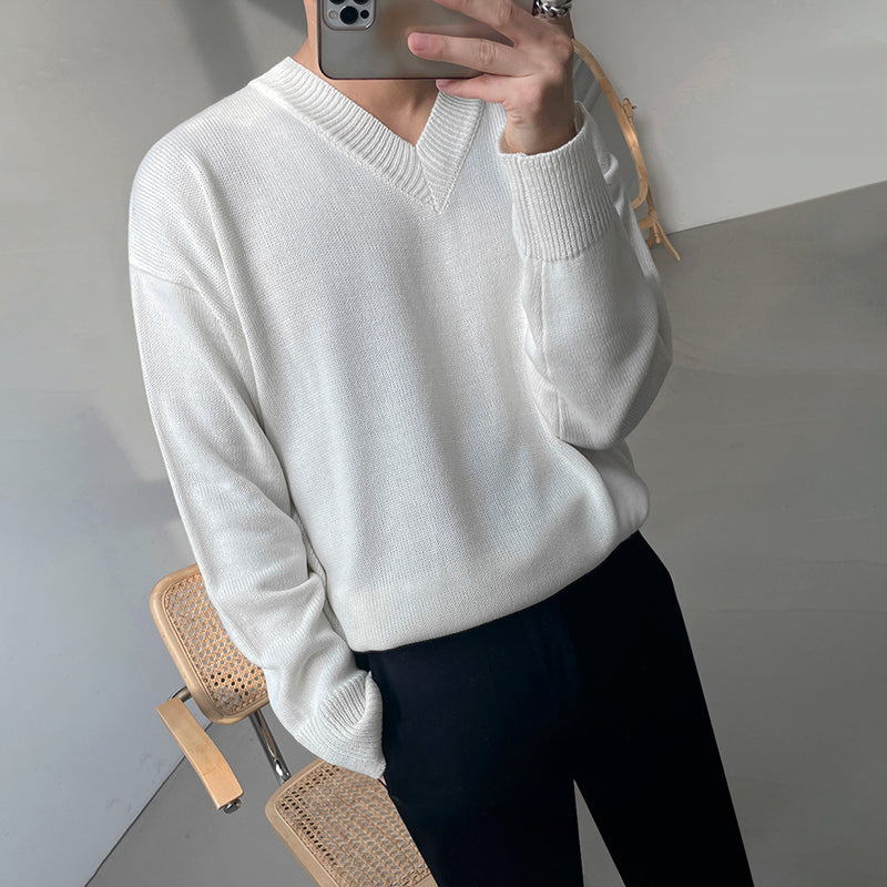 RT No. 3295 V-NECK KNITTED SWEATER