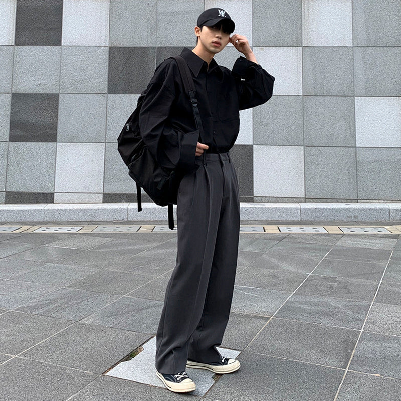 RT No. 3074 WIDE STRAIGHT LOOSE PANTS