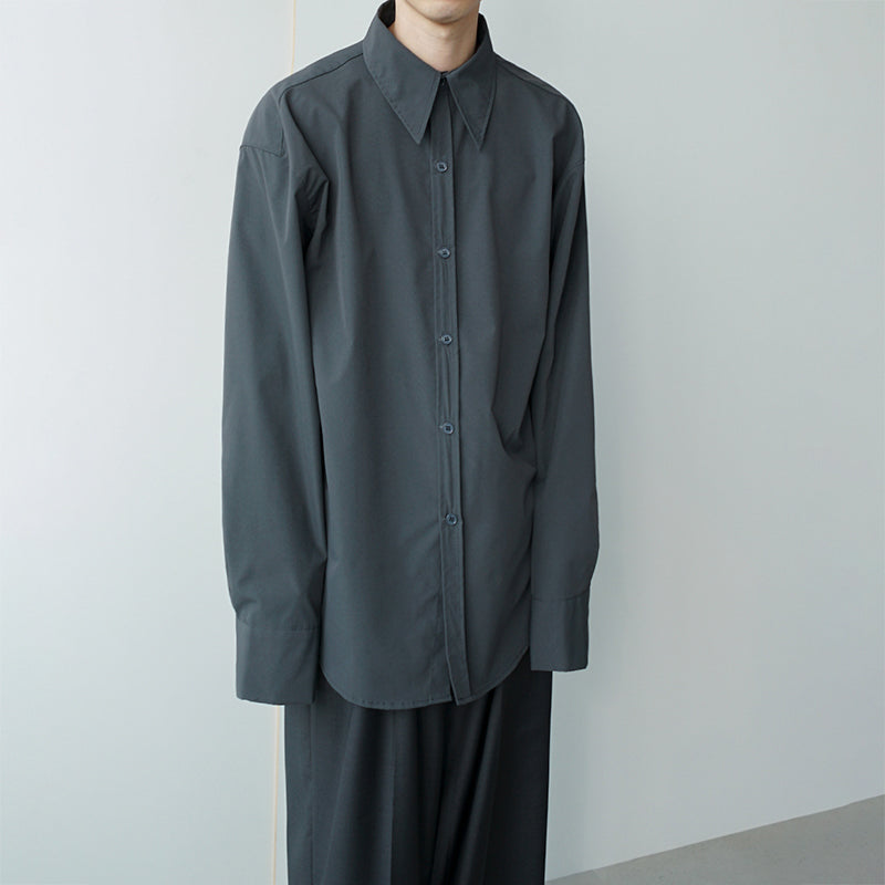 RT No. 2529 GRAY OVERSIZE COLLAR SHIRT