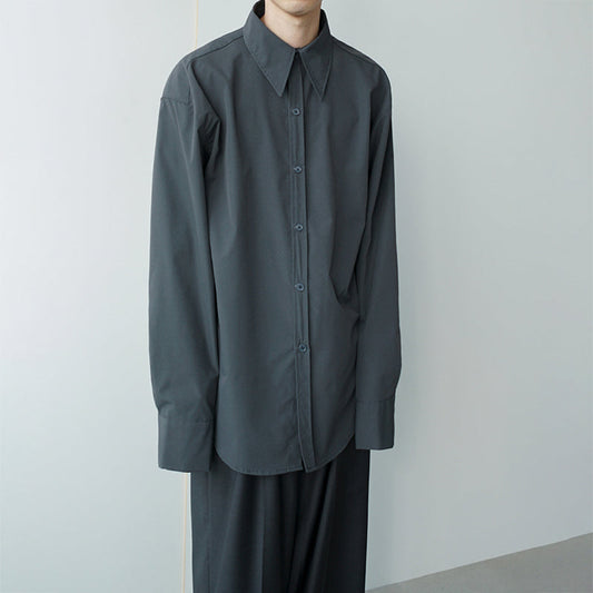 RT No. 2529 GRAY OVERSIZE COLLAR SHIRT