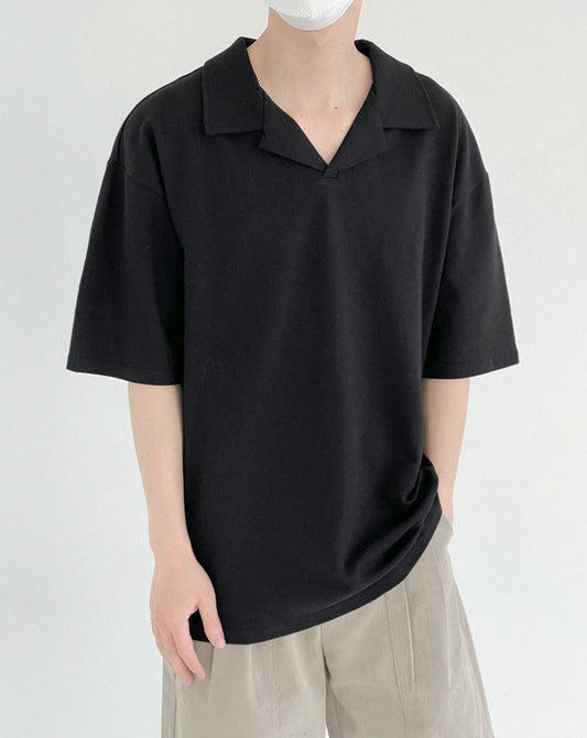 RT No. 5089 HALF SLEEVE V-NECK COLLAR SHIRT