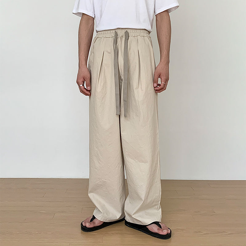 RT No. 1773 DRAWSTRING WIDE STRAIGHT PANTS