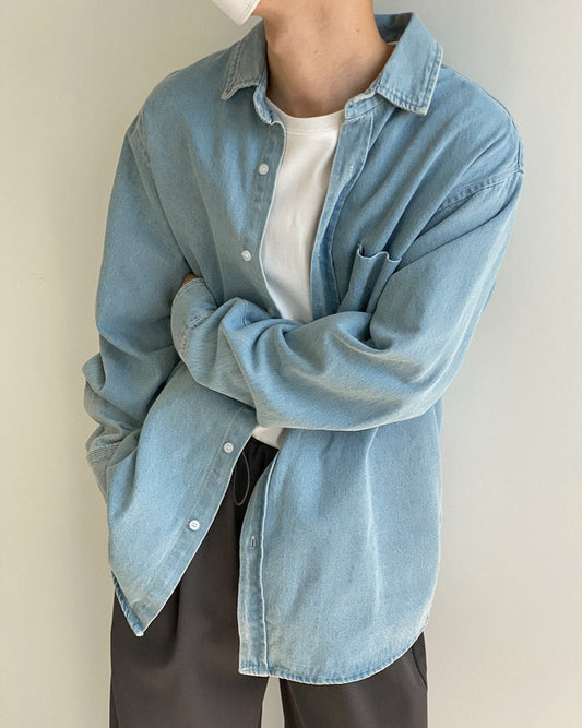 RT No. 5190 WASHED BLUE DENIM SHIRT JK