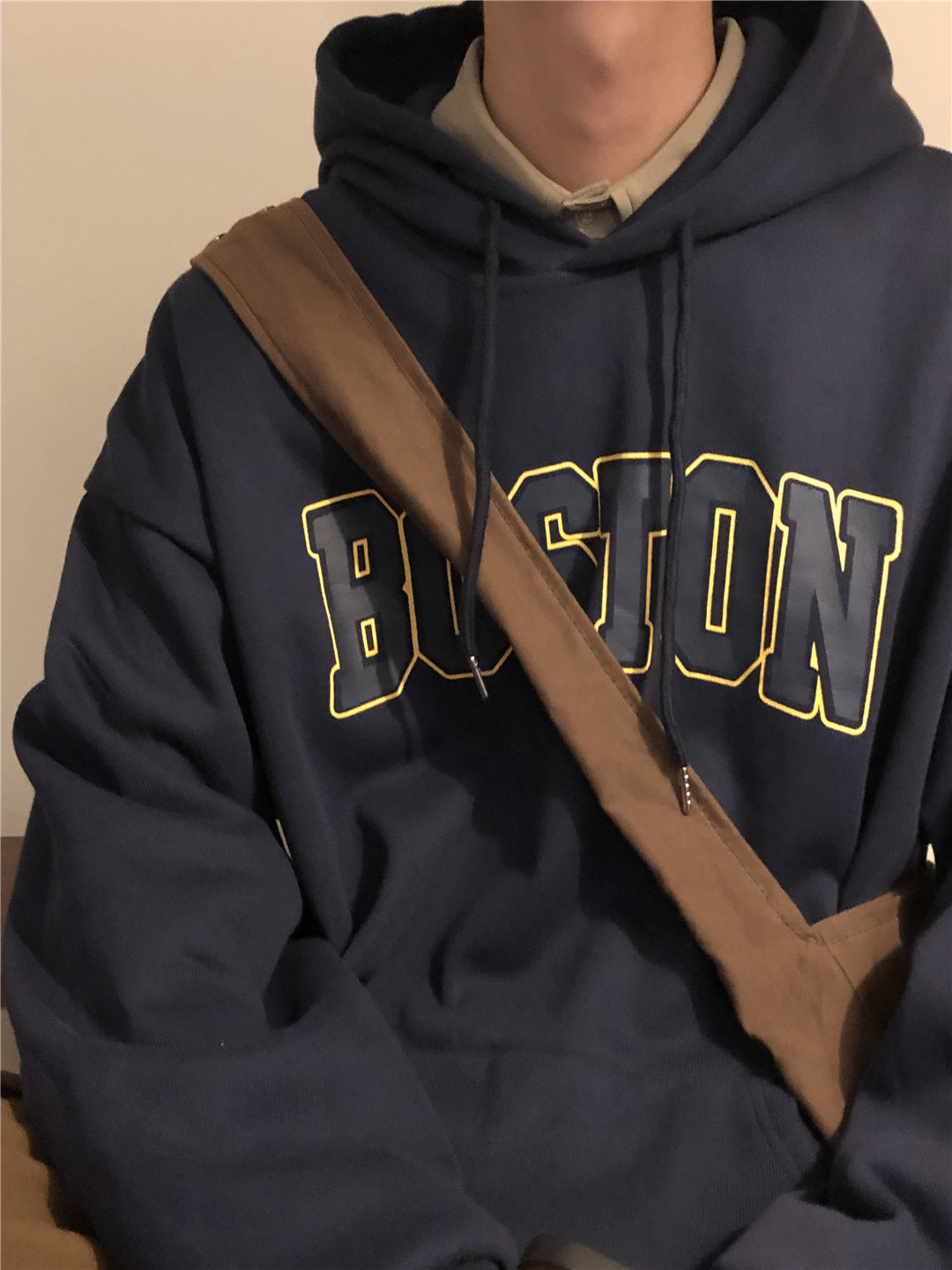 RT No. 3304 BOSTON DARK BLUE LETTERED HOODIE