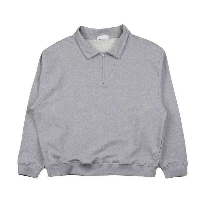 RT No. 5357 GRAY HALF ZIP-UP SWEATER